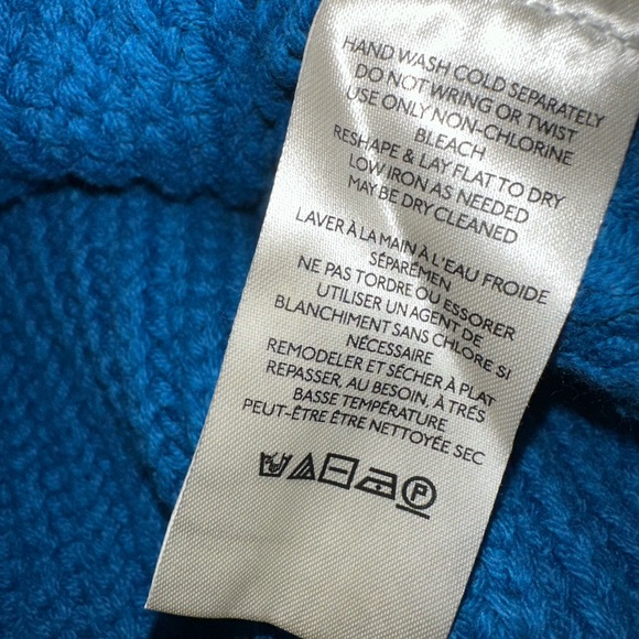 FREE PEOPLE Size M Oversized Sweater Swim Too Deep Mykonos Blue CUSTOMIZED - Picture 7 of 15